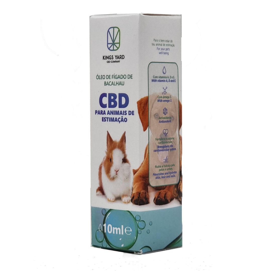 Óleo de fígado de bacalhau com CBD para animais